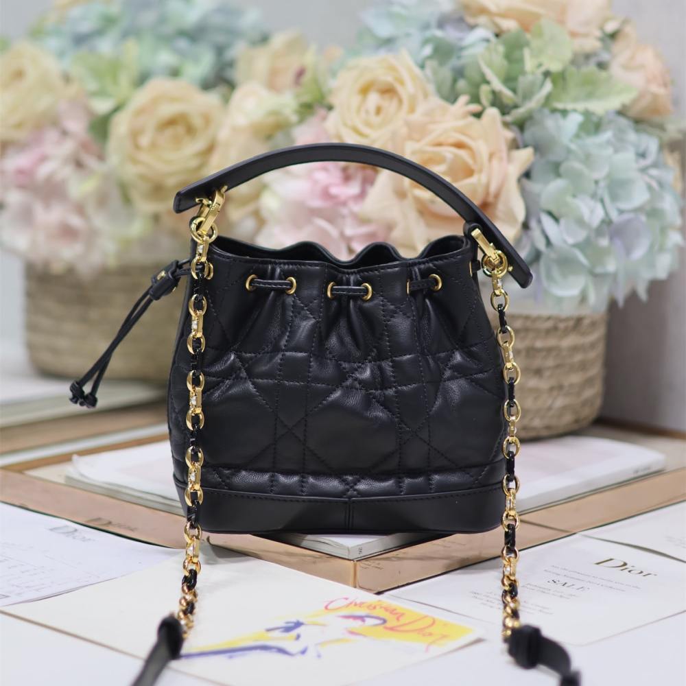 高仿Dior*Jolie系列M278M900小牛皮福袋黑色小號免檢版