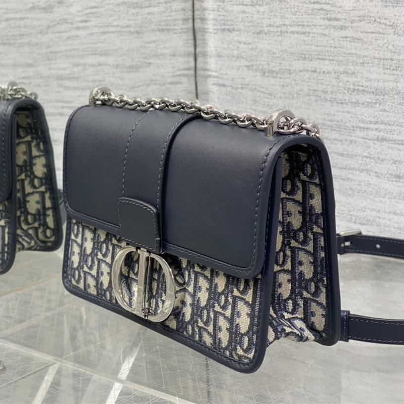 高仿Dior*Montaigne系列M920M928單肩包藍色中號免檢版