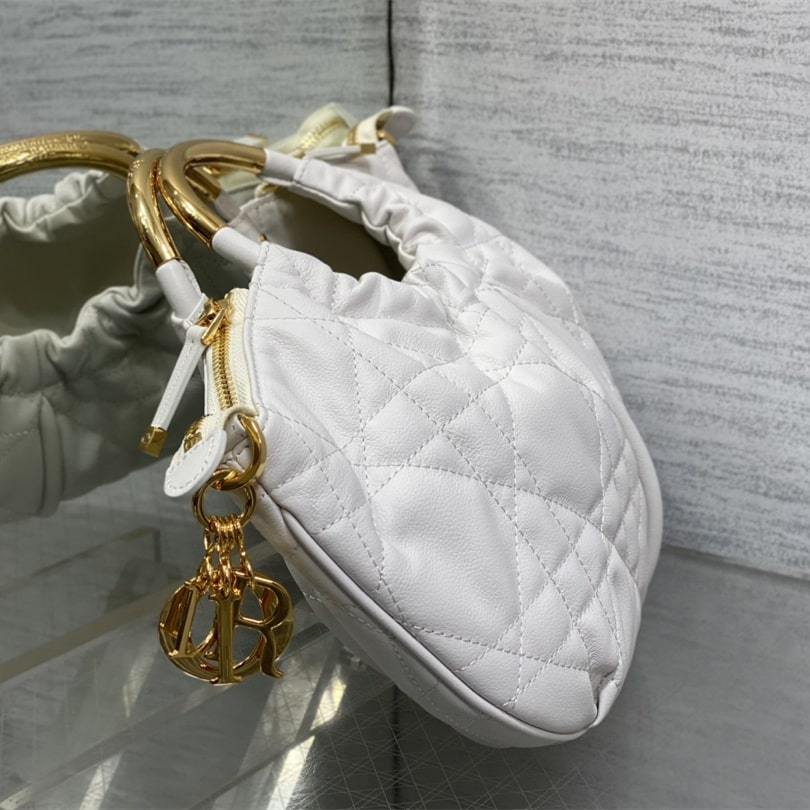 高仿Dior*Walk'n系列M451M030小牛皮手提單肩包白色免檢版