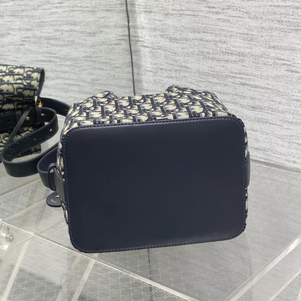 高仿Dior*Star系列M285M928水桶袋藍色小號免檢版