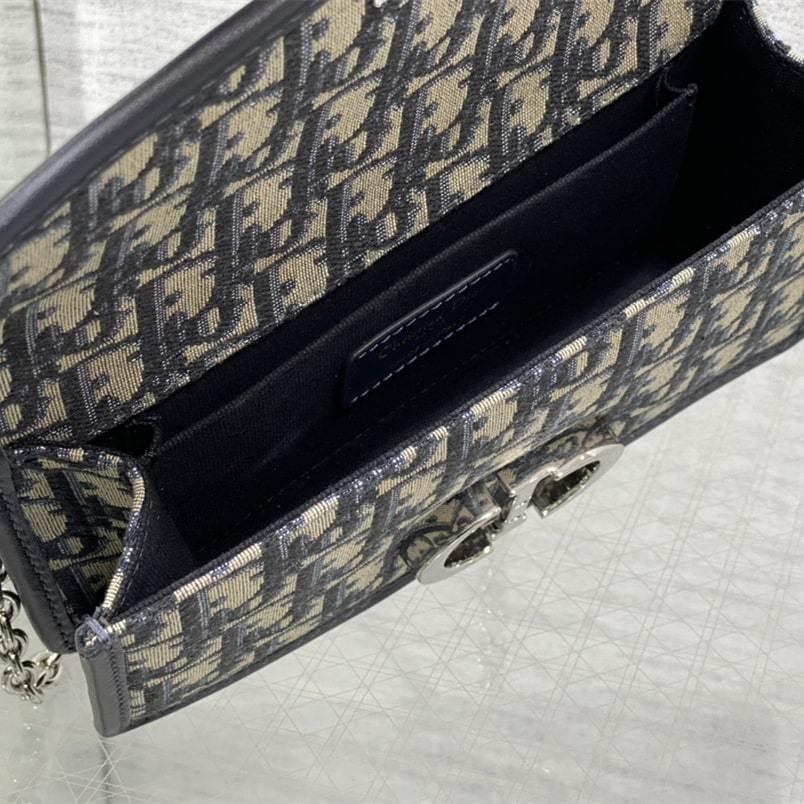 高仿Dior*Montaigne系列M933M928單肩包藍色小號免檢版