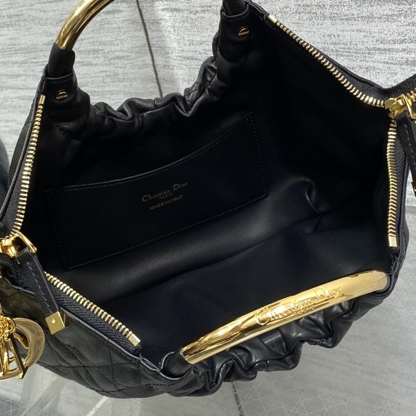高仿Dior*Walk'n系列M451M900小牛皮手提單肩包黑色免檢版