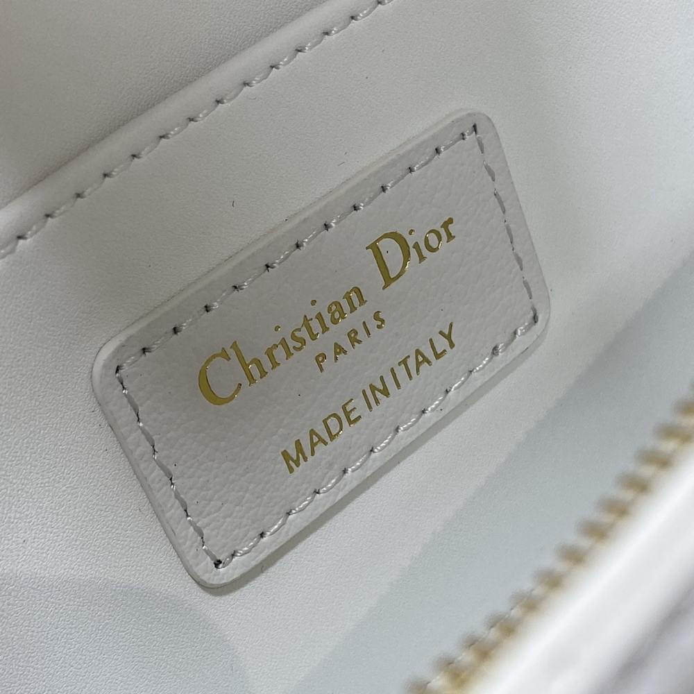 高仿Dior*Miss系列M261M030衍縫線小牛皮腋下包白色免檢版