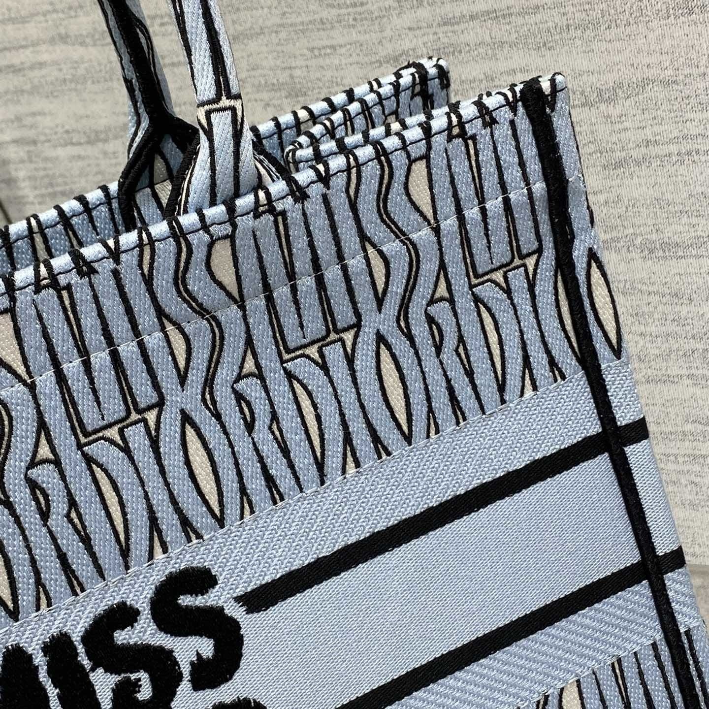 高仿Dior*BookTote系列M129M44W購物袋Miss黑藍中號免檢版