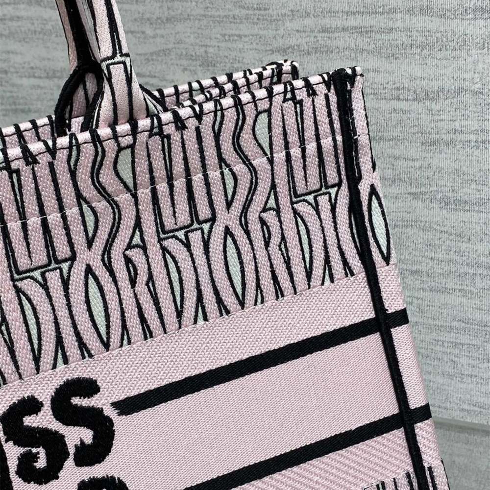 高仿Dior*BookTote系列M129M082購物袋Miss粉色中號免檢版