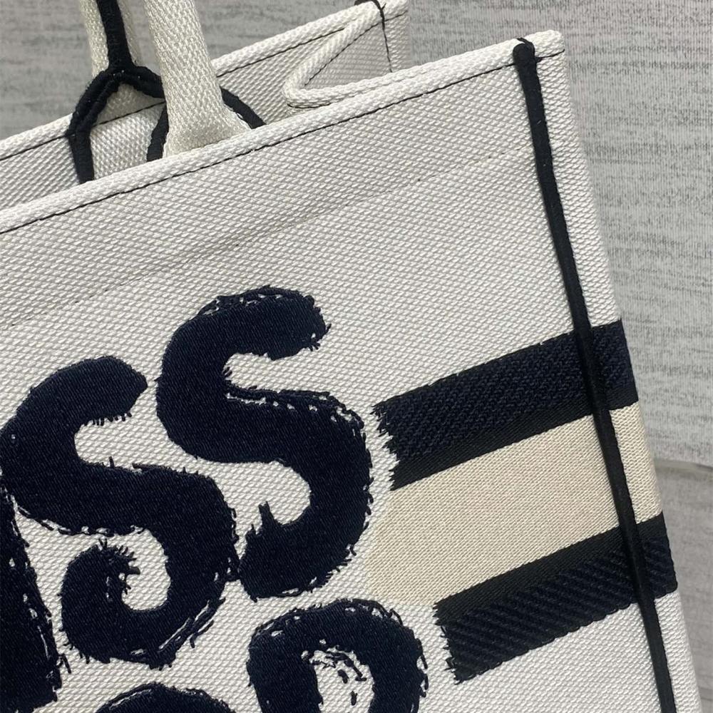 高仿Dior*BookTote系列M129M19D購物袋Miss白色中號免檢版