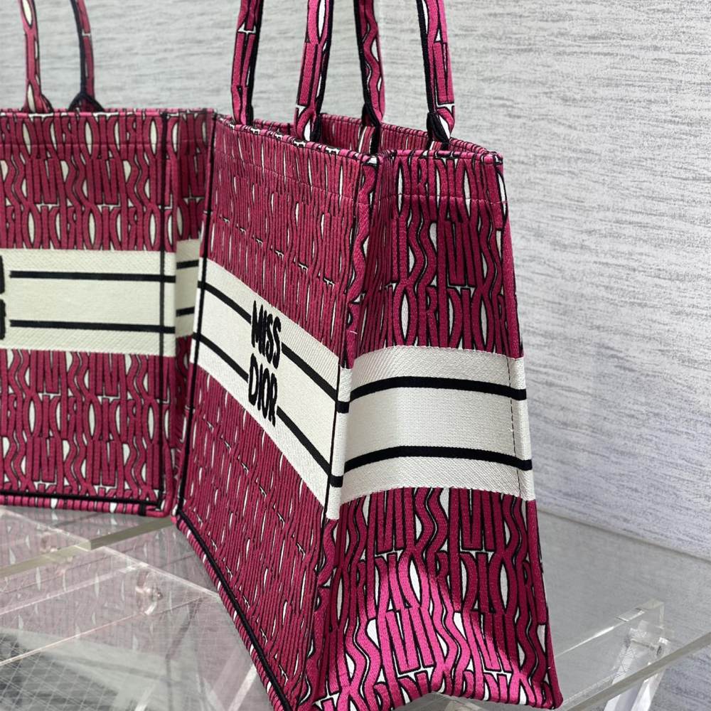 高仿Dior*BookTote系列M128M75E購物袋粉紅色大號免檢版