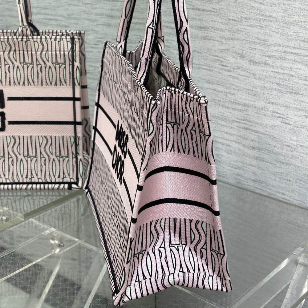 高仿Dior*BookTote系列M129M082購物袋Miss粉色中號免檢版