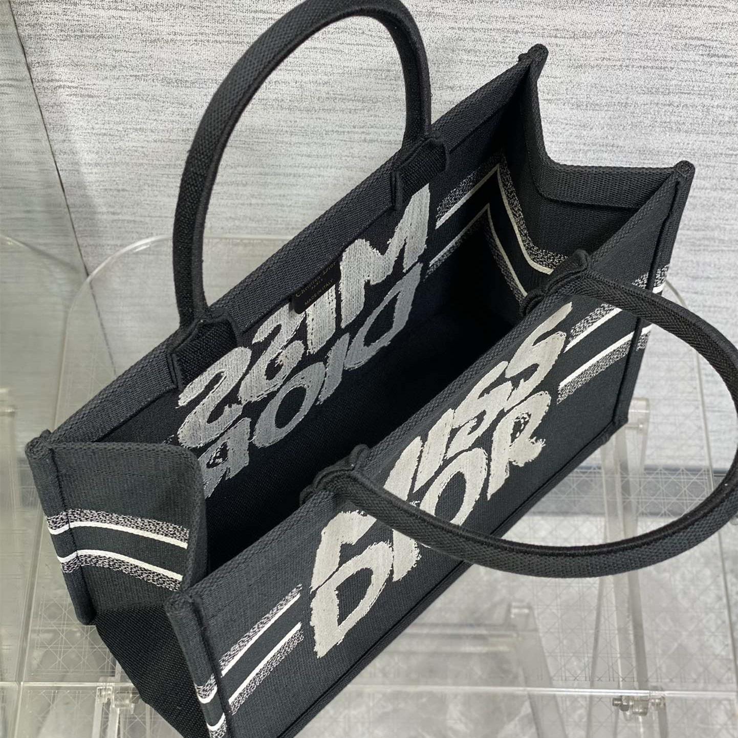 高仿Dior*BookTote系列M129M993購物袋Miss黑色中號免檢版