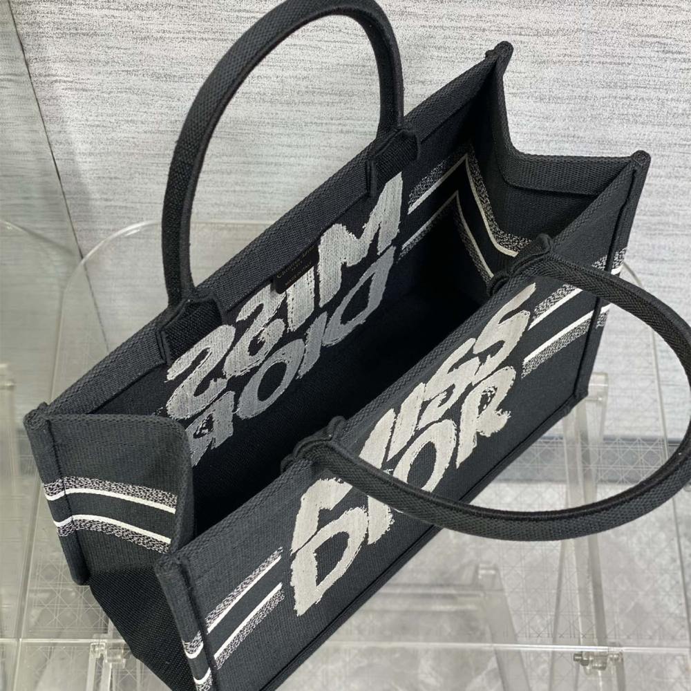 高仿Dior*BookTote系列M129M993購物袋Miss黑色中號免檢版