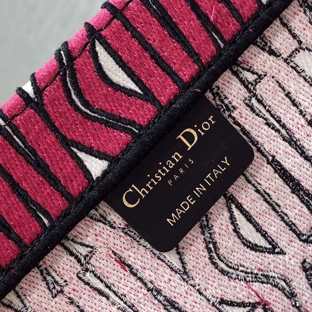 高仿Dior*BookTote系列M128M75E購物袋粉紅色大號免檢版