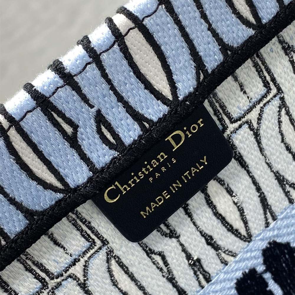 高仿Dior*BookTote系列M129M44W購物袋Miss黑藍中號免檢版