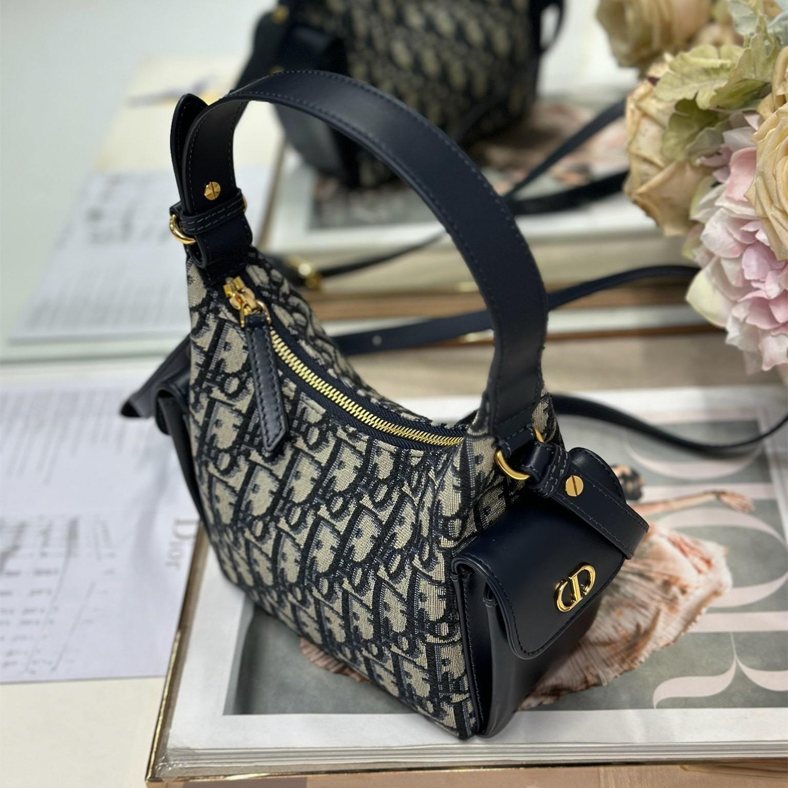 高仿Dior*D-Dream系列S431M928印花刺繡斜挎包Mini雙拼免檢版
