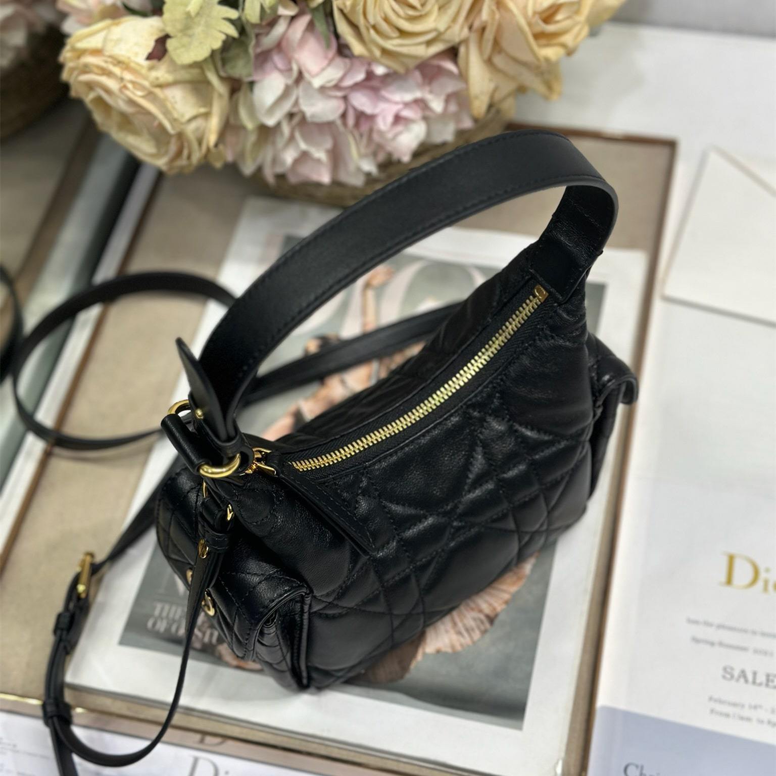 高仿Dior*D-Dream系列S525M900小羊皮斜挎包Mini黑色免檢版