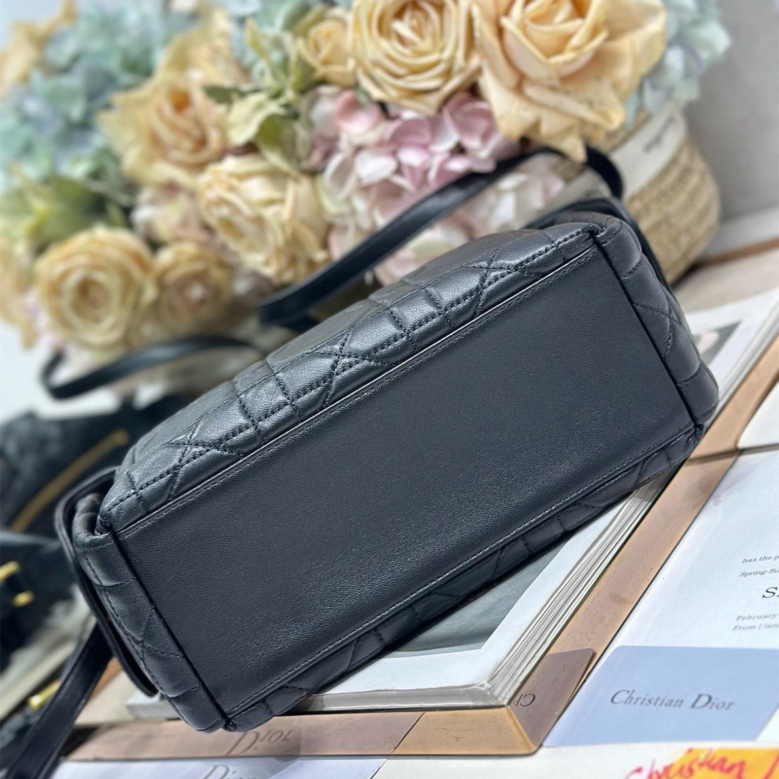高仿Dior*D-Dream系列M632M900小羊皮單肩包中號黑色免檢版