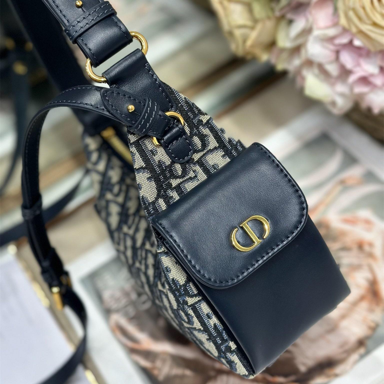 高仿Dior*D-Dream系列S431M928印花刺繡斜挎包Mini雙拼免檢版