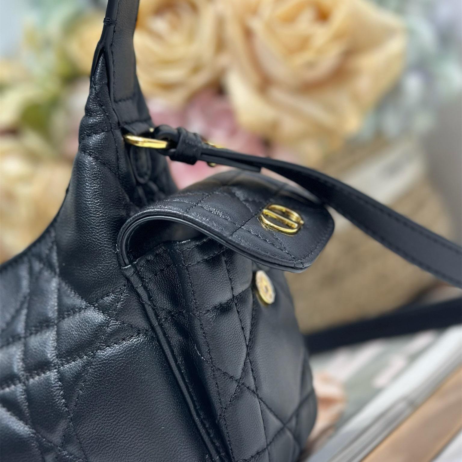 高仿Dior*D-Dream系列S525M900小羊皮斜挎包Mini黑色免檢版