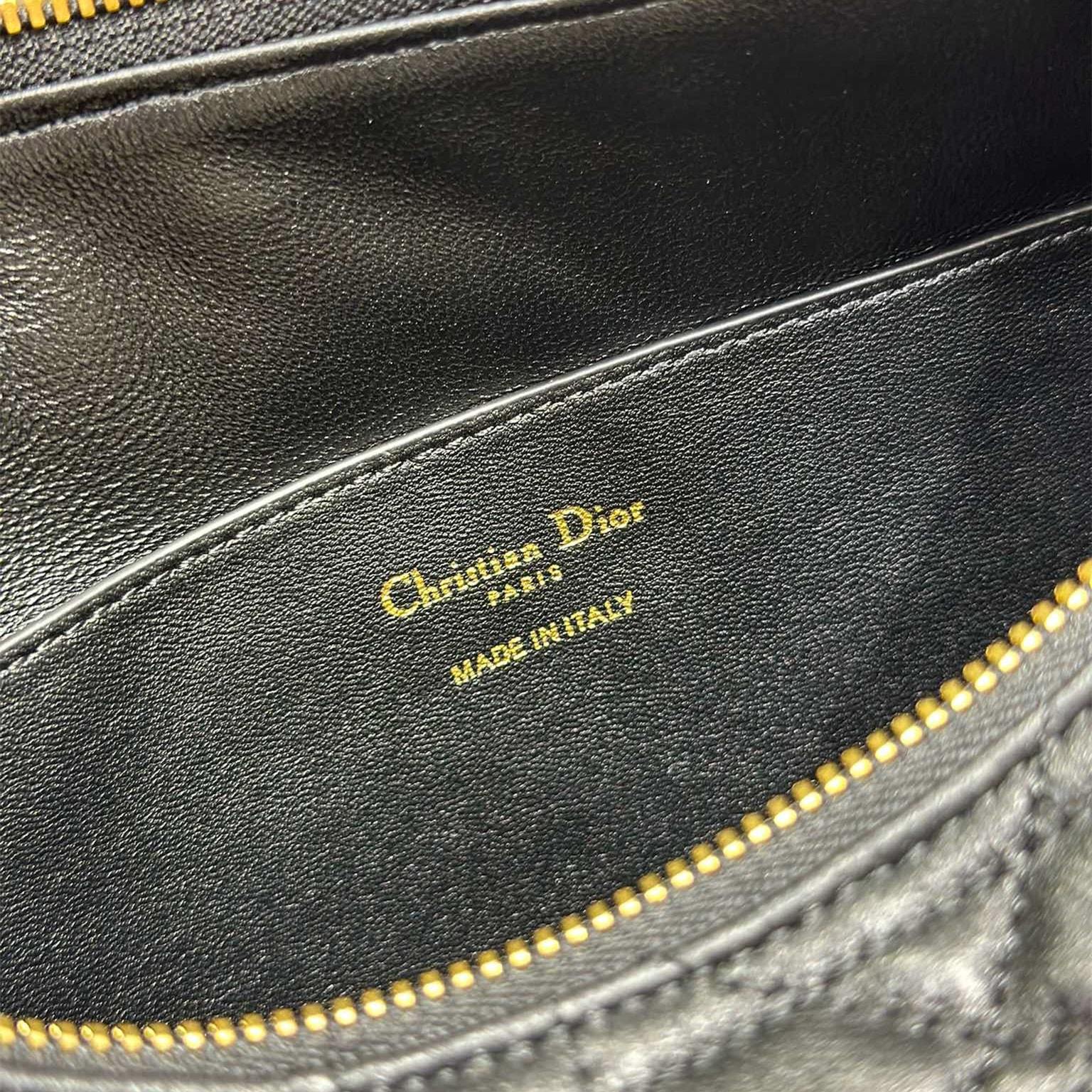 高仿Dior*D-Dream系列M632M900小羊皮單肩包中號黑色免檢版