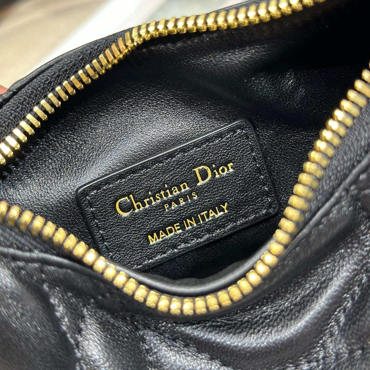 高仿Dior*D-Dream系列S525M900小羊皮斜挎包Mini黑色免檢版
