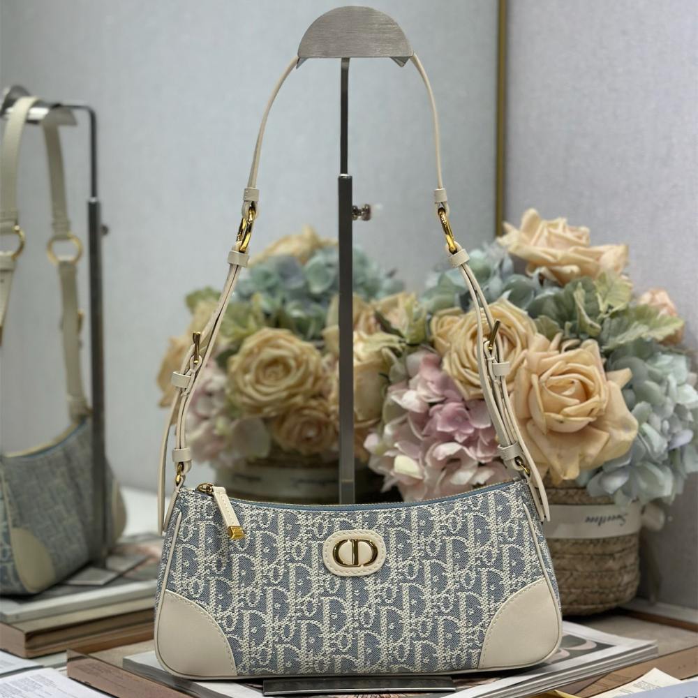 高仿Dior*Montaigne系列S239M925米色印花單肩包Mini免檢版