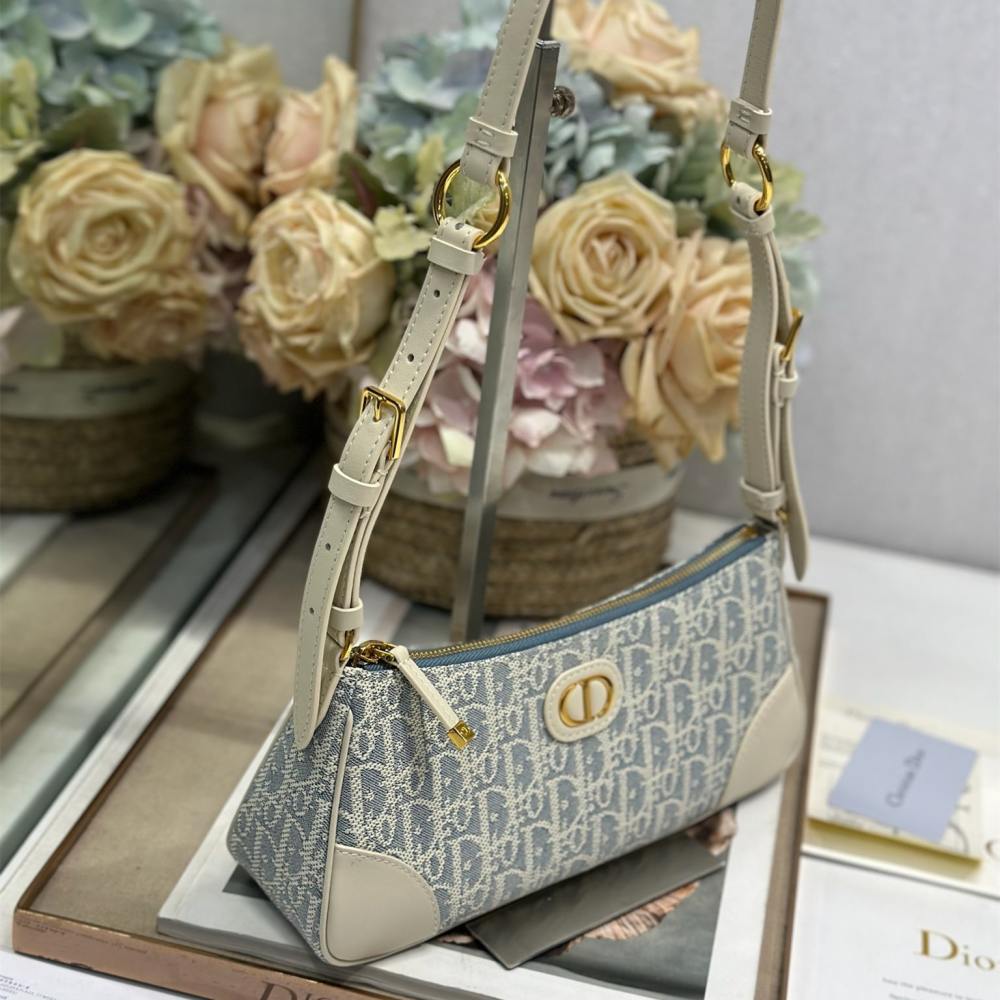 高仿Dior*Montaigne系列S239M925米色印花單肩包Mini免檢版