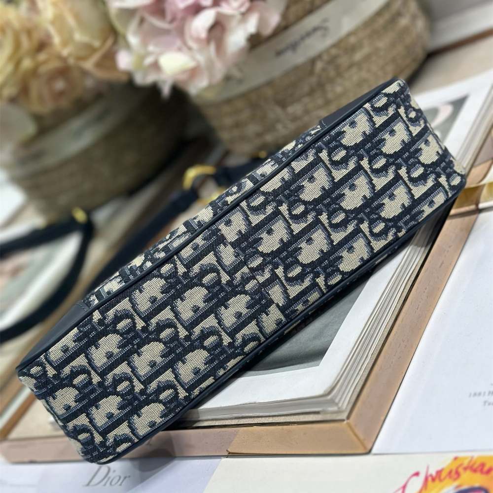 高仿Dior*Montaigne系列S239M928藍色印花單肩包Mini免檢版