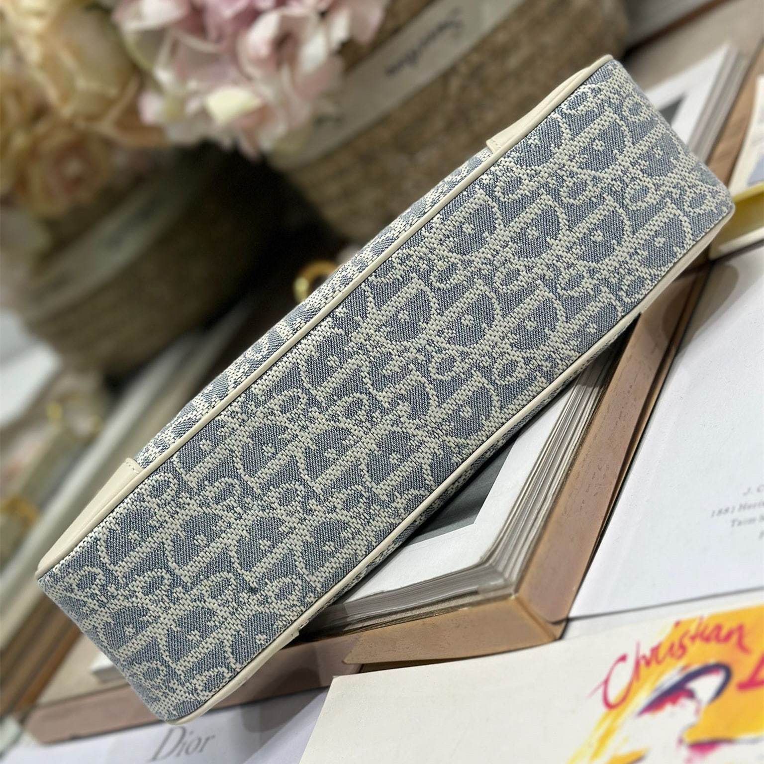 高仿Dior*Montaigne系列S239M925米色印花單肩包Mini免檢版