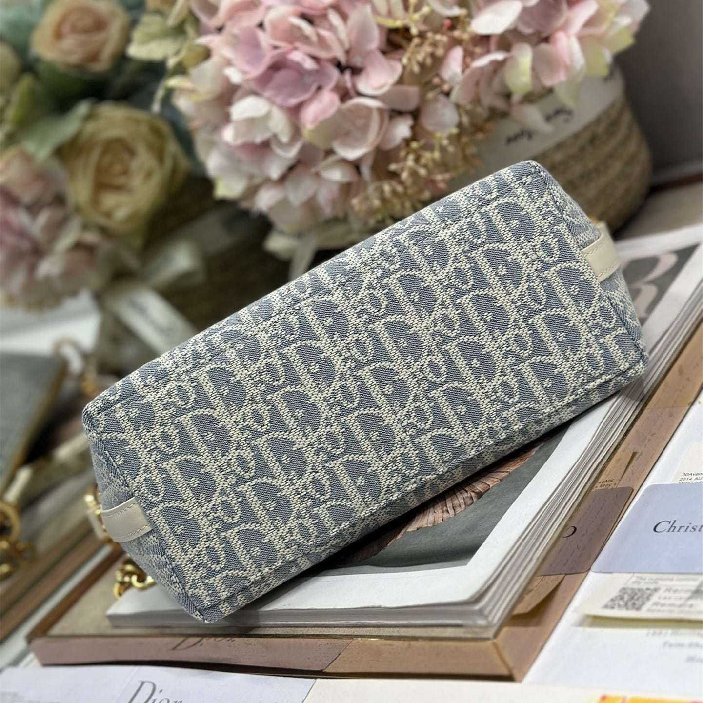 高仿Dior*StarHobo系列S320M925鏈條手袋灰藍色免檢版