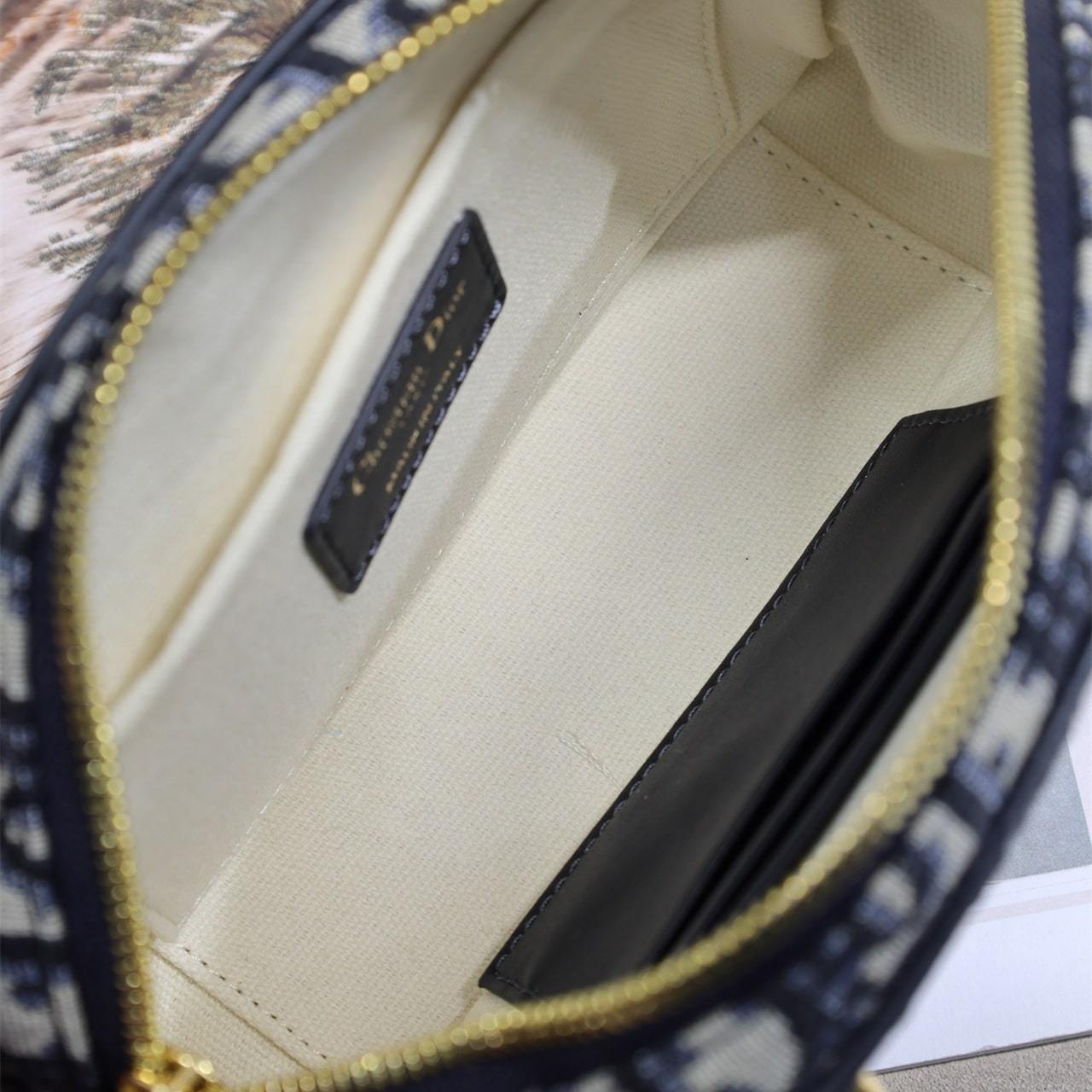 高仿Dior*D-Vibe系列S238M928白色印花手提單肩包藍色Mini免檢版