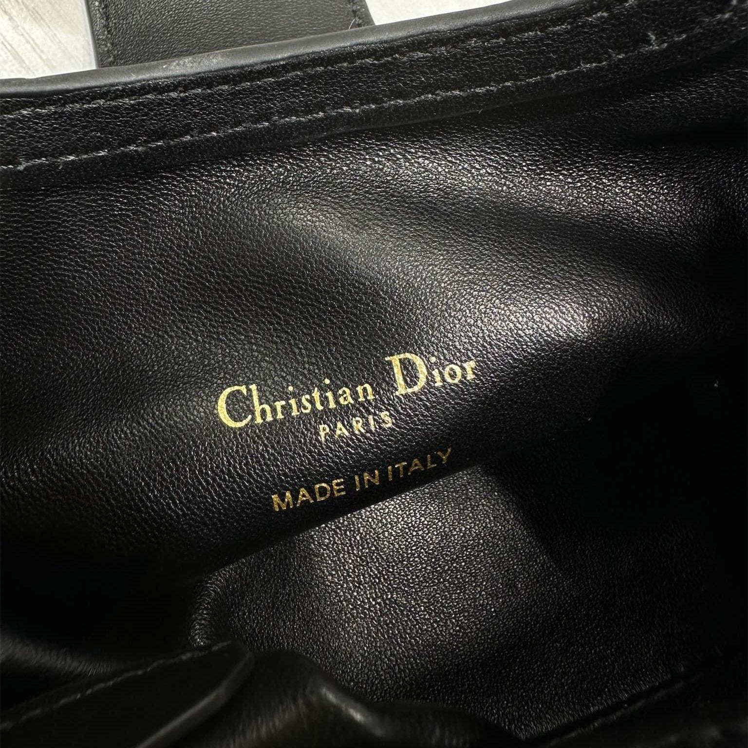 高仿Dior*JolieHandle系列S321M900環扣小羊皮手提包黑色免檢版