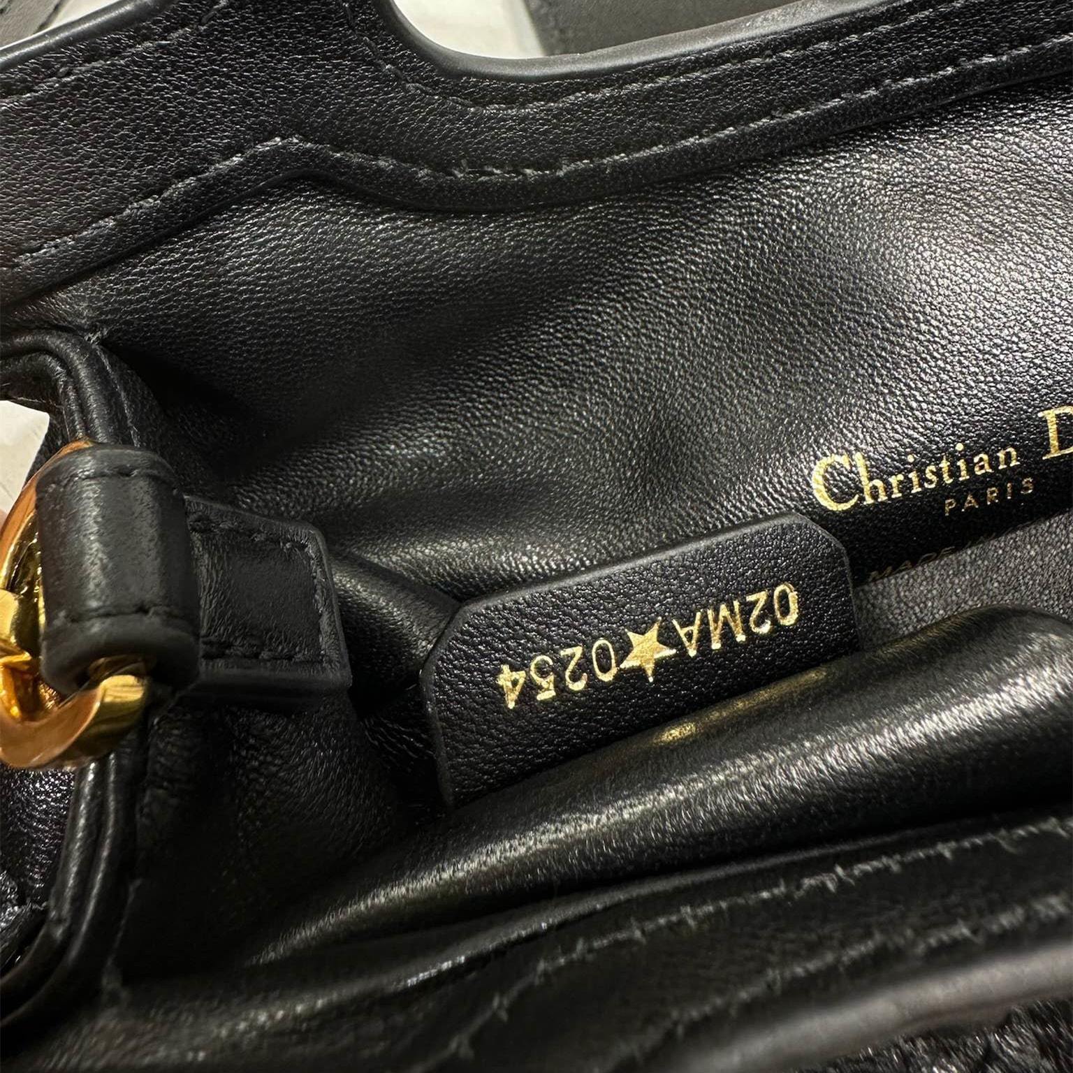 高仿Dior*JolieHandle系列S321M900環扣小羊皮手提包黑色免檢版