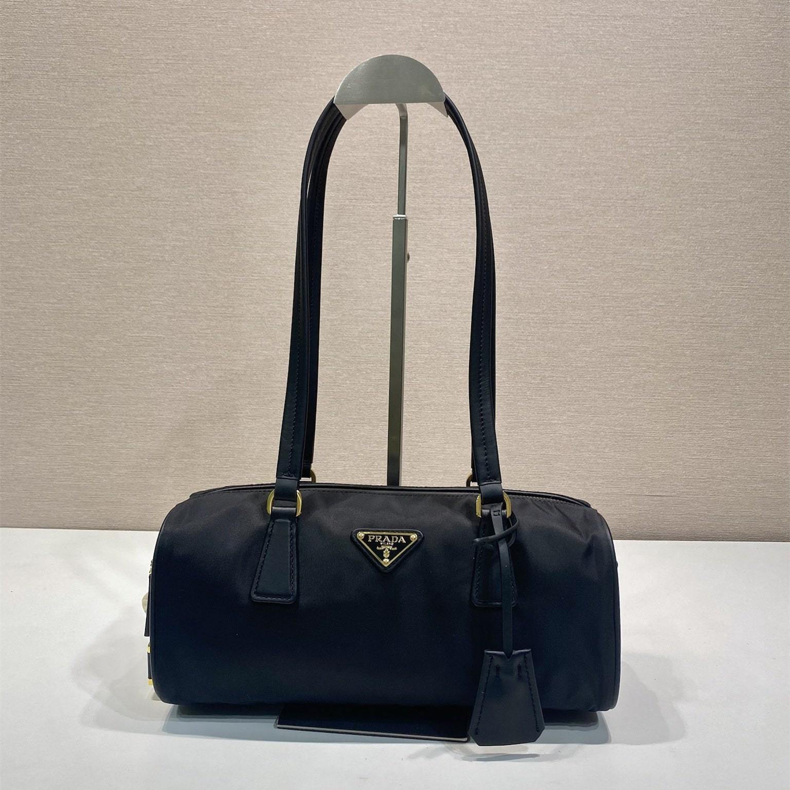高仿Prada*RE-Nylon系列1BB27手提單肩包中號黑色免檢版