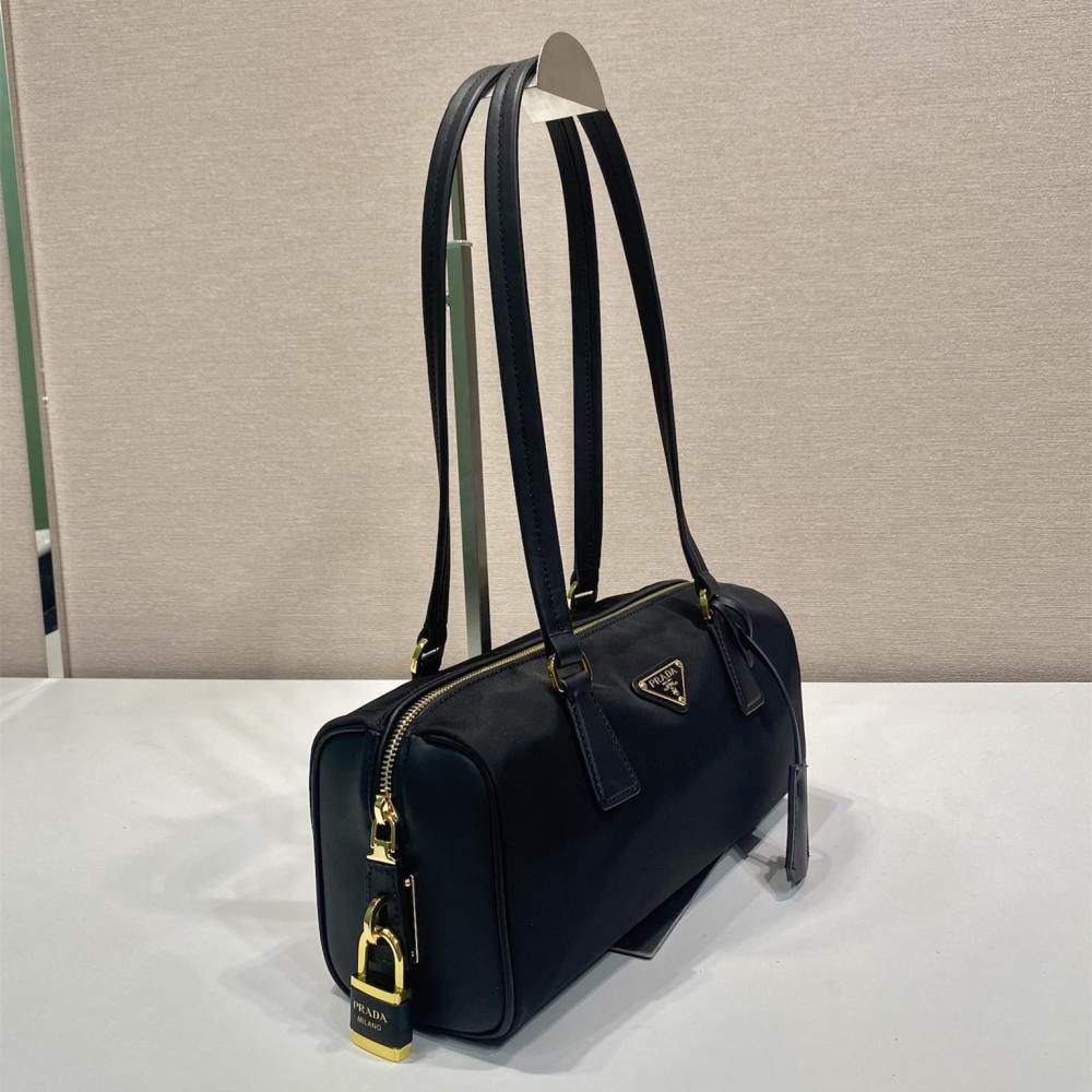 高仿Prada*RE-Nylon系列1BB27手提單肩包中號黑色免檢版
