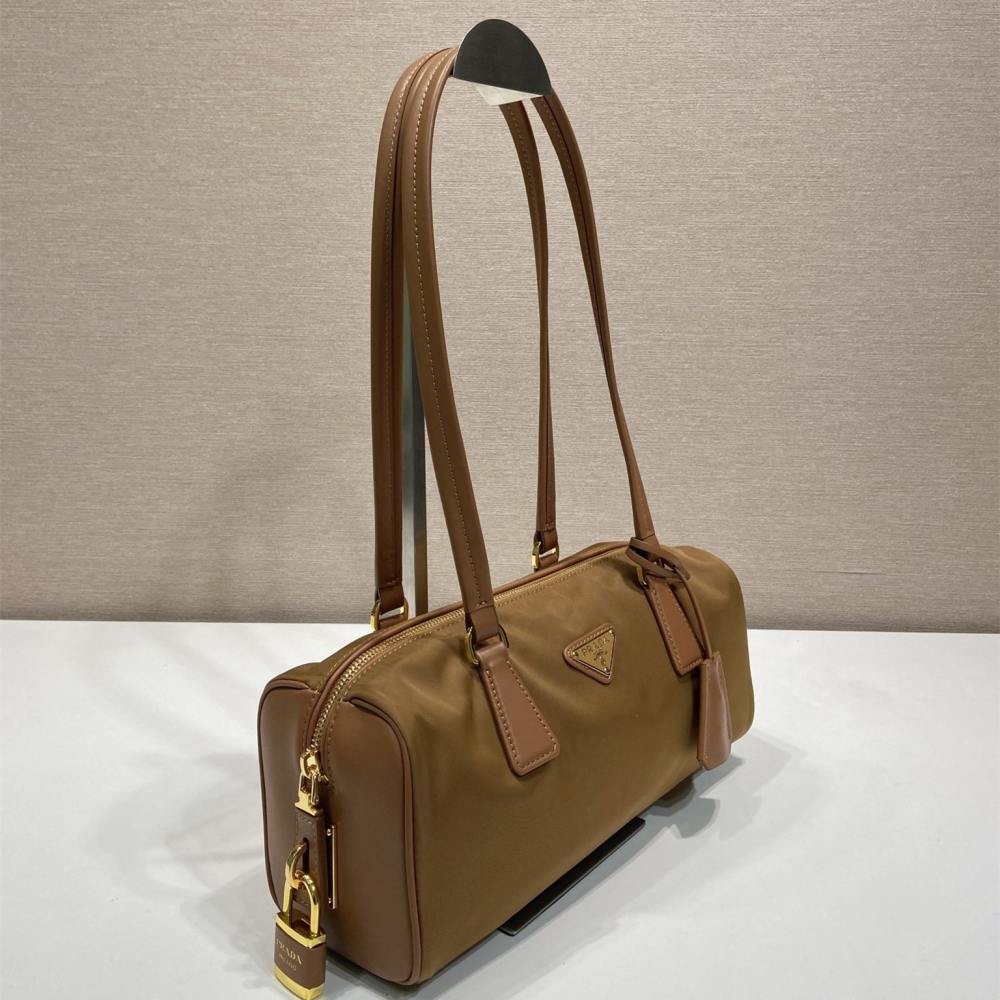高仿Prada*RE-Nylon系列1BB27手提單肩包中號焦糖色免檢版