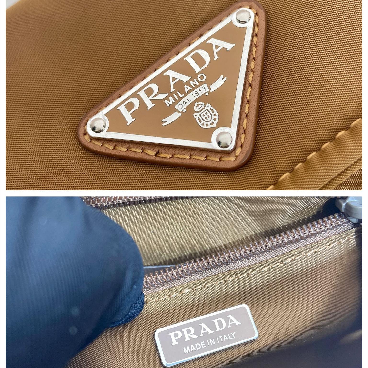高仿Prada*RE-Nylon系列1BD313尼龍郵差包棕色小號免檢版