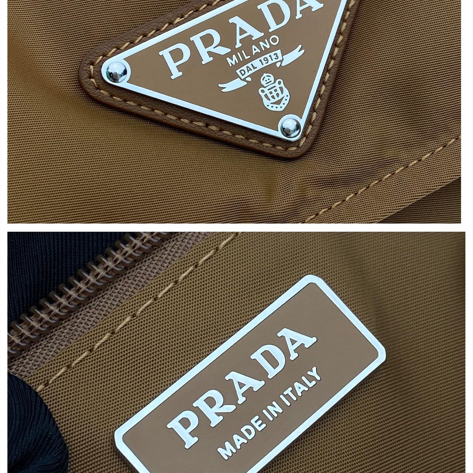 高仿Prada*RE-Nylon系列1BD255尼龍郵差包棕色中號免檢版