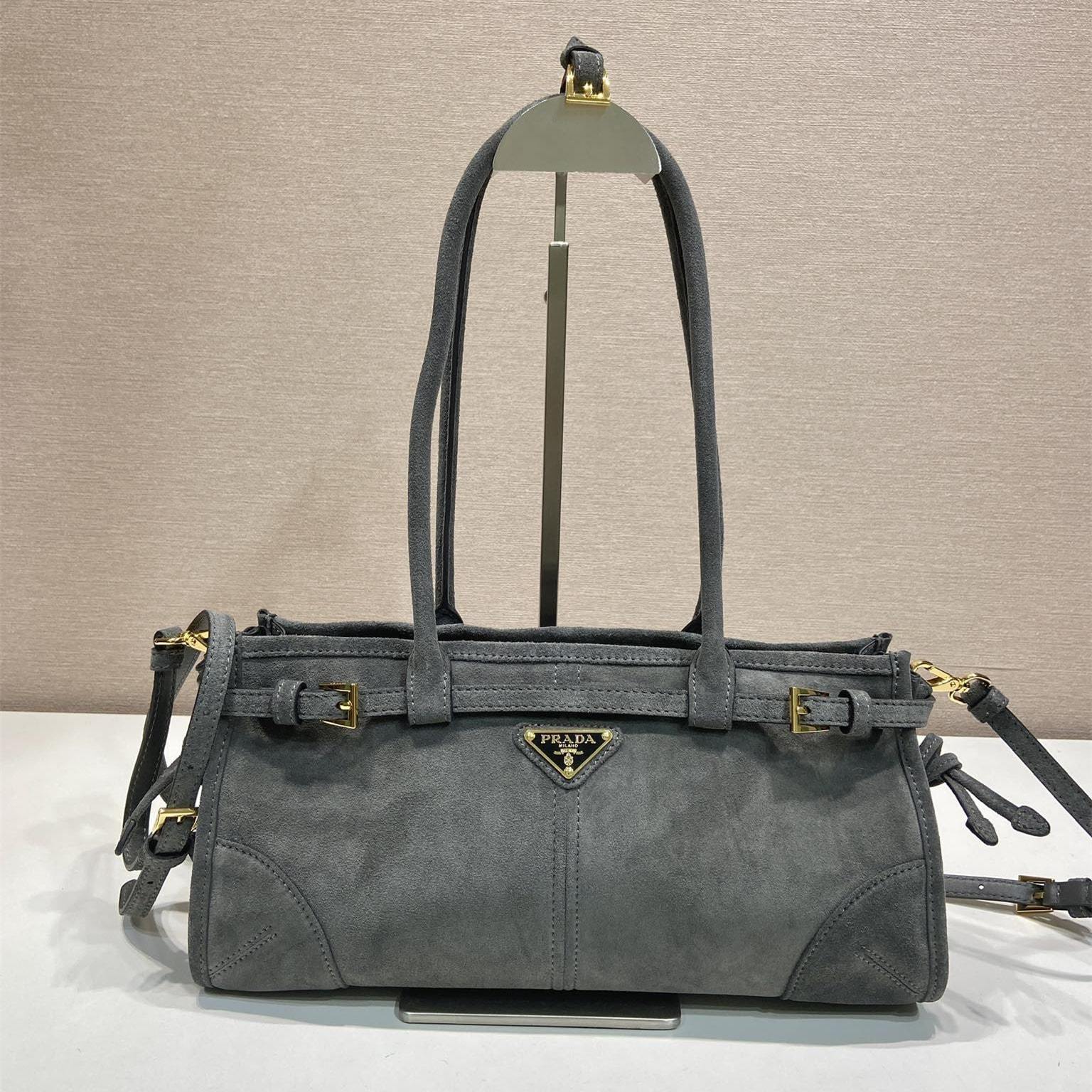 高仿Prada*Bonnie系列1BA426手提單肩包空軍藍小號免檢版