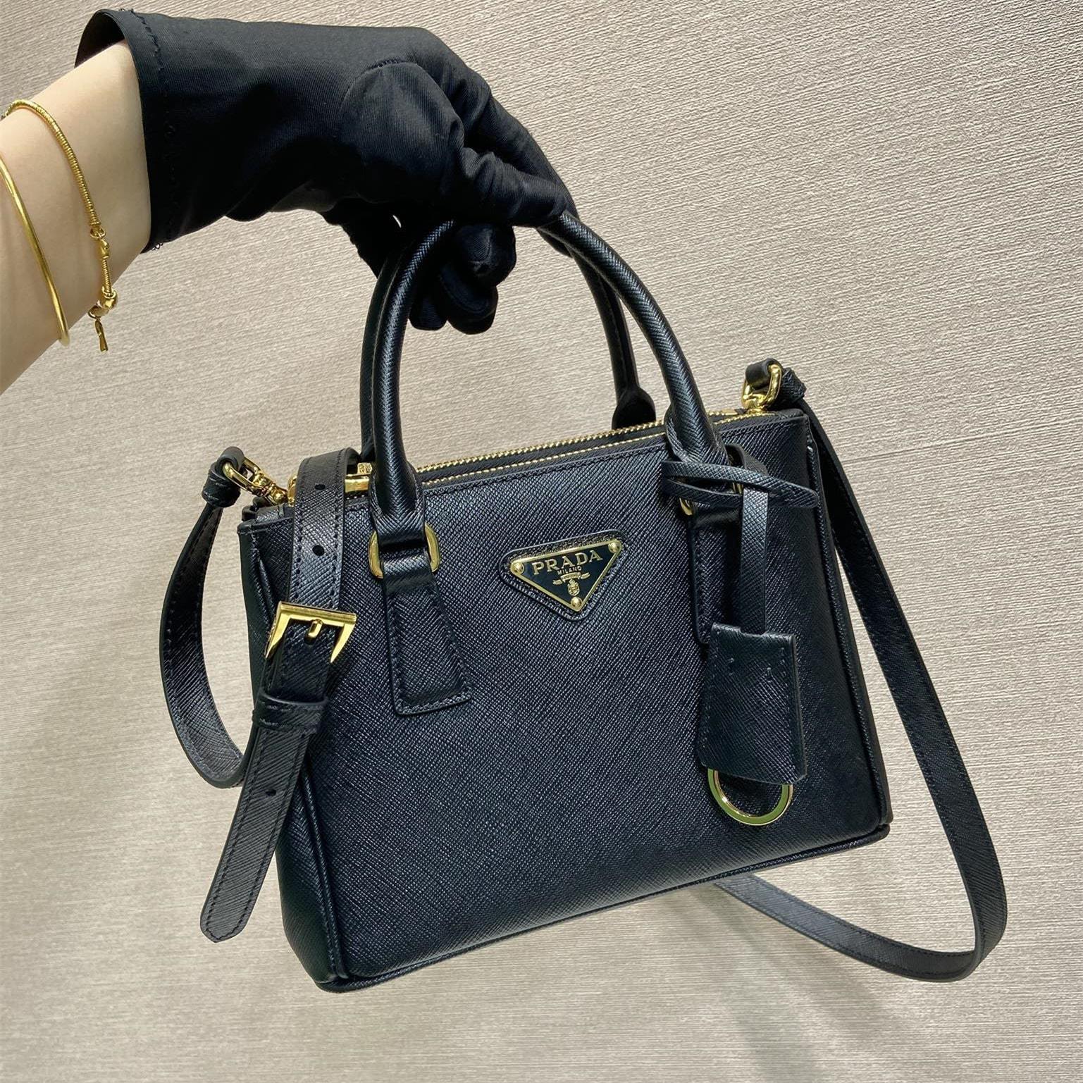 高仿Prada*Galleria系列1BA907手提包Mini黑色免檢版