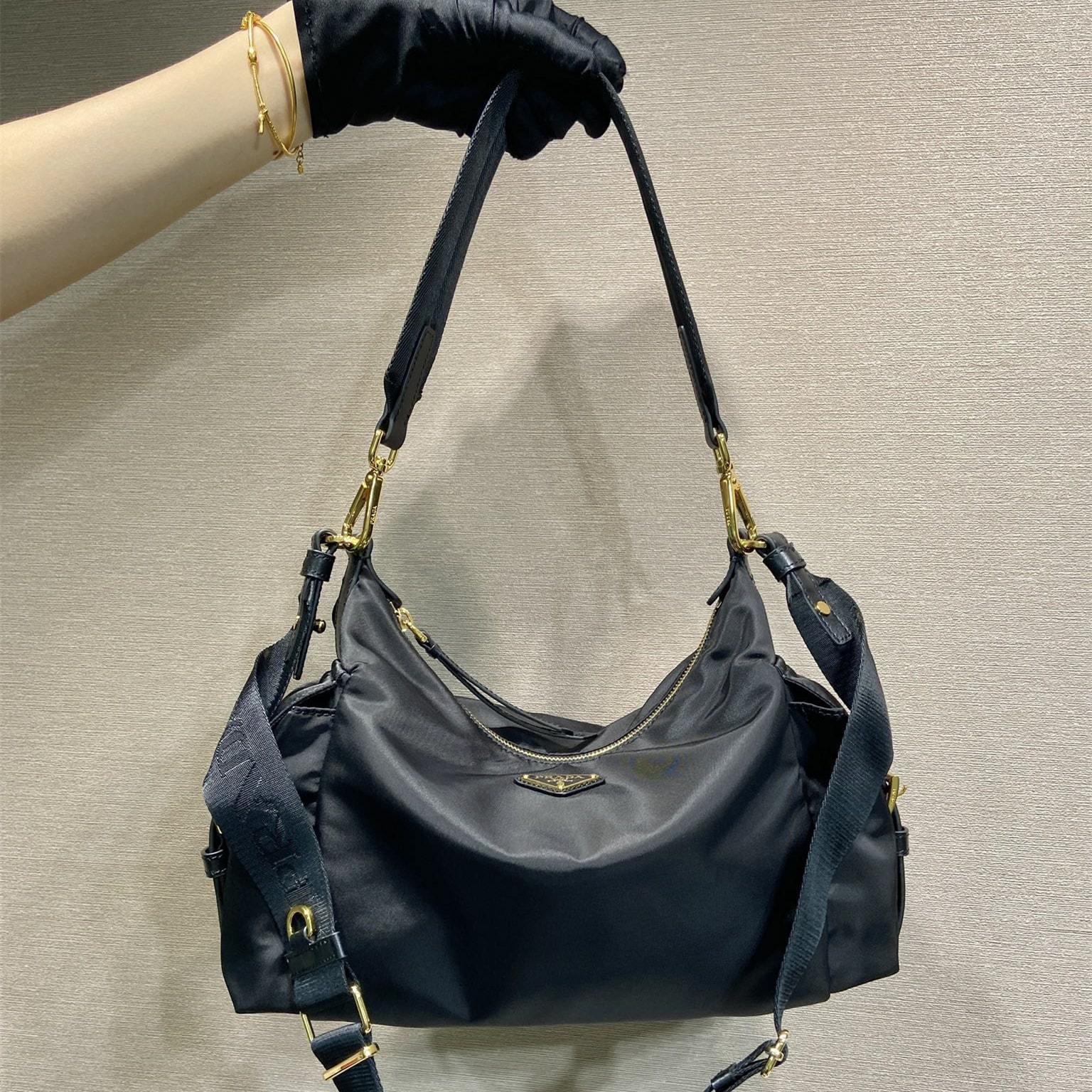 高仿Prada*RE-Nylon系列1BC264單肩包黑色免檢版