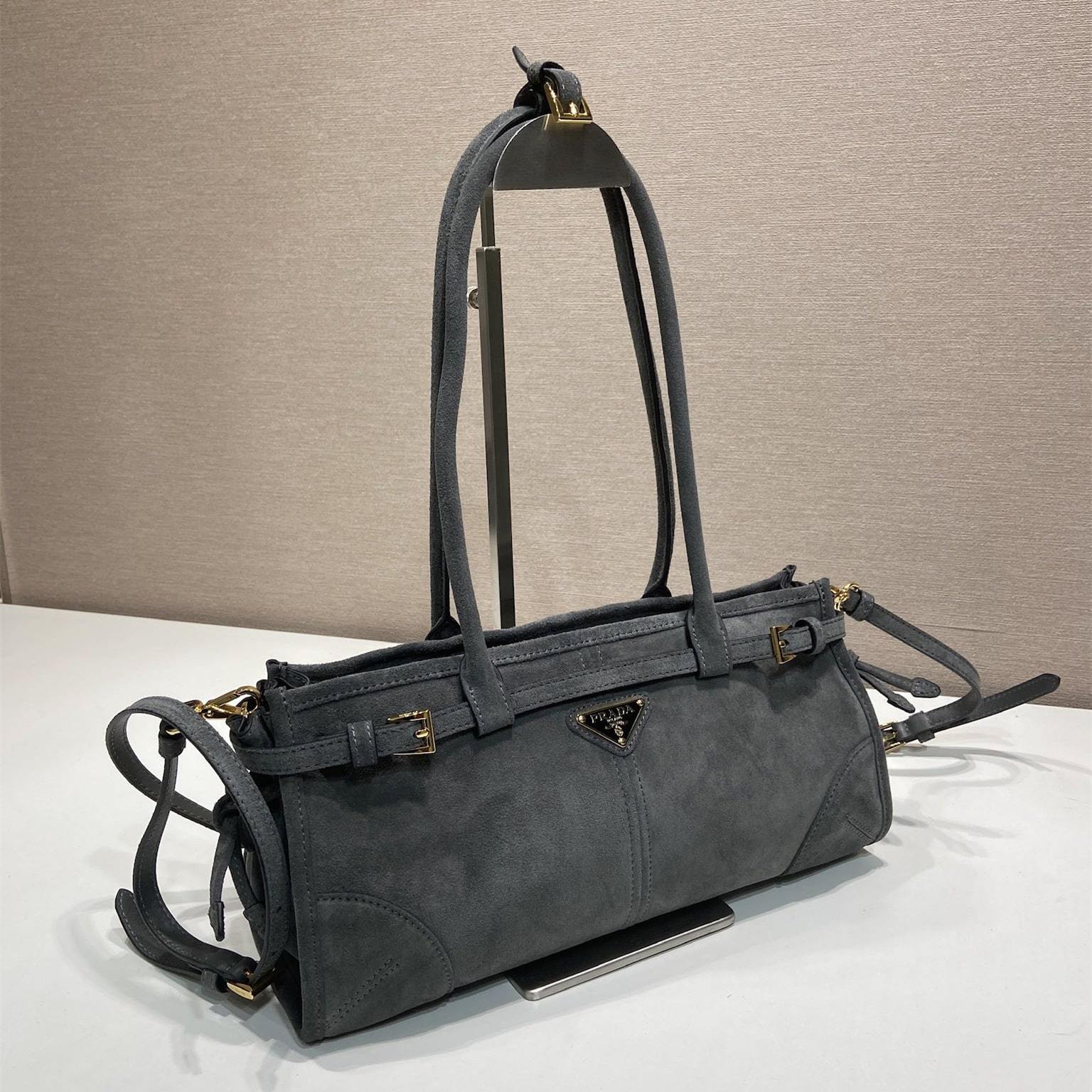 高仿Prada*Bonnie系列1BA426手提單肩包空軍藍小號免檢版