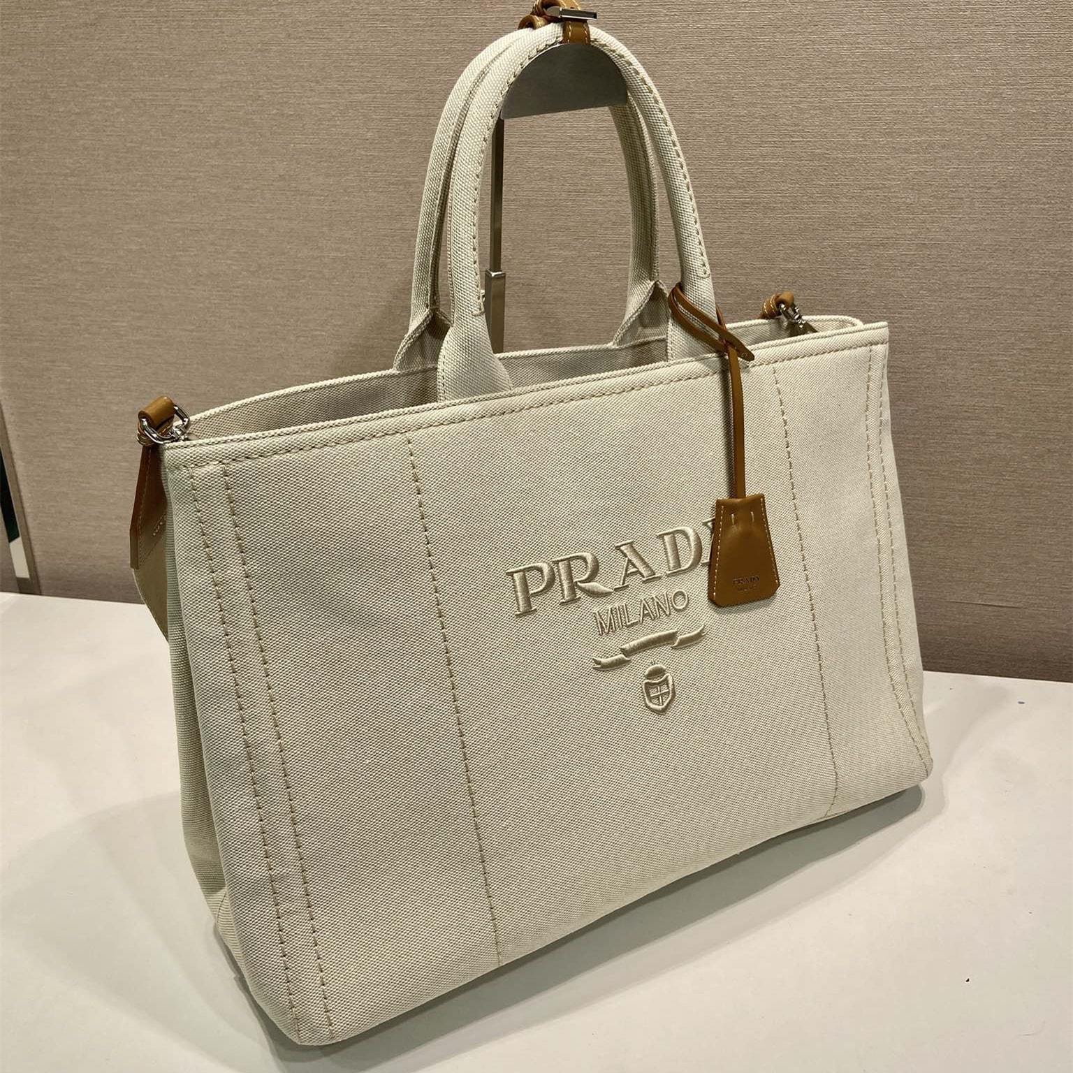 高仿Prada*Jardiniere系列2VG131單肩手提袋男士白色免檢版