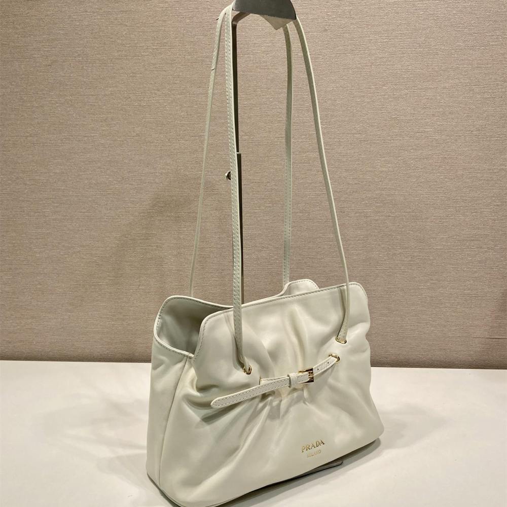 高仿Prada*Dada系列1BG586小羊皮雲朵包白色小號免檢版