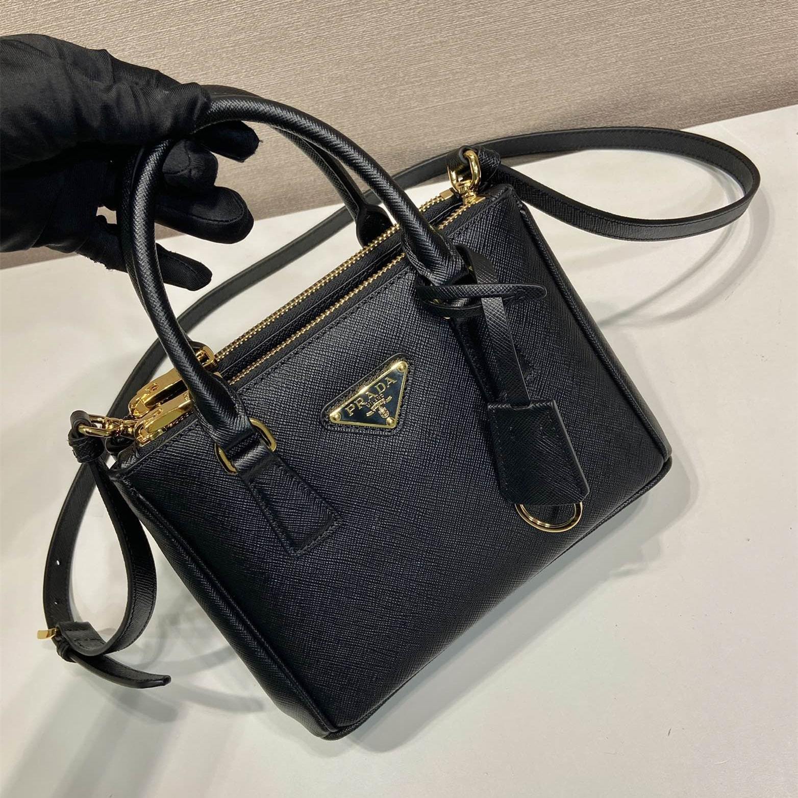 高仿Prada*Galleria系列1BA907手提包Mini黑色免檢版