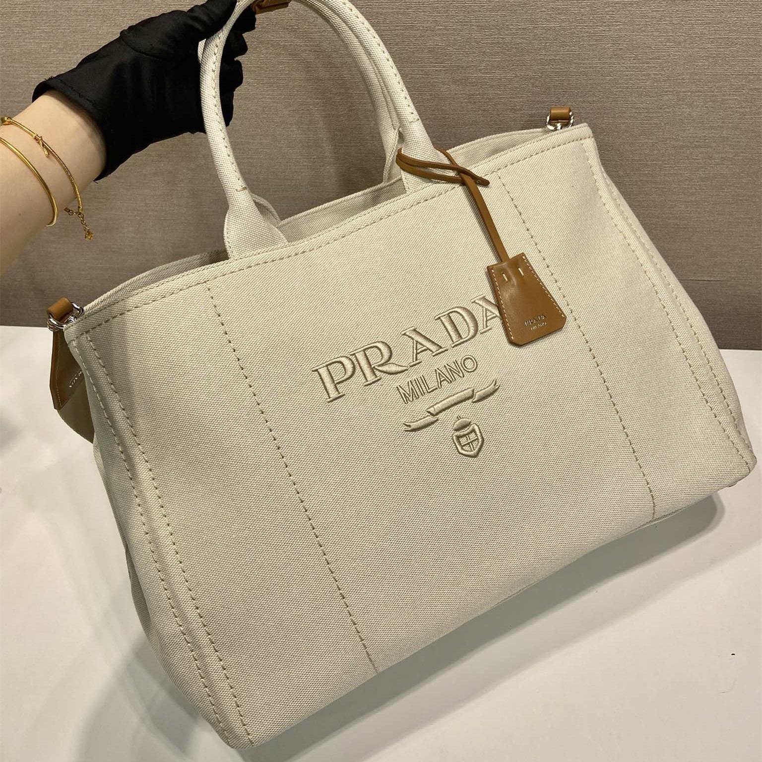 高仿Prada*Jardiniere系列2VG131單肩手提袋男士白色免檢版