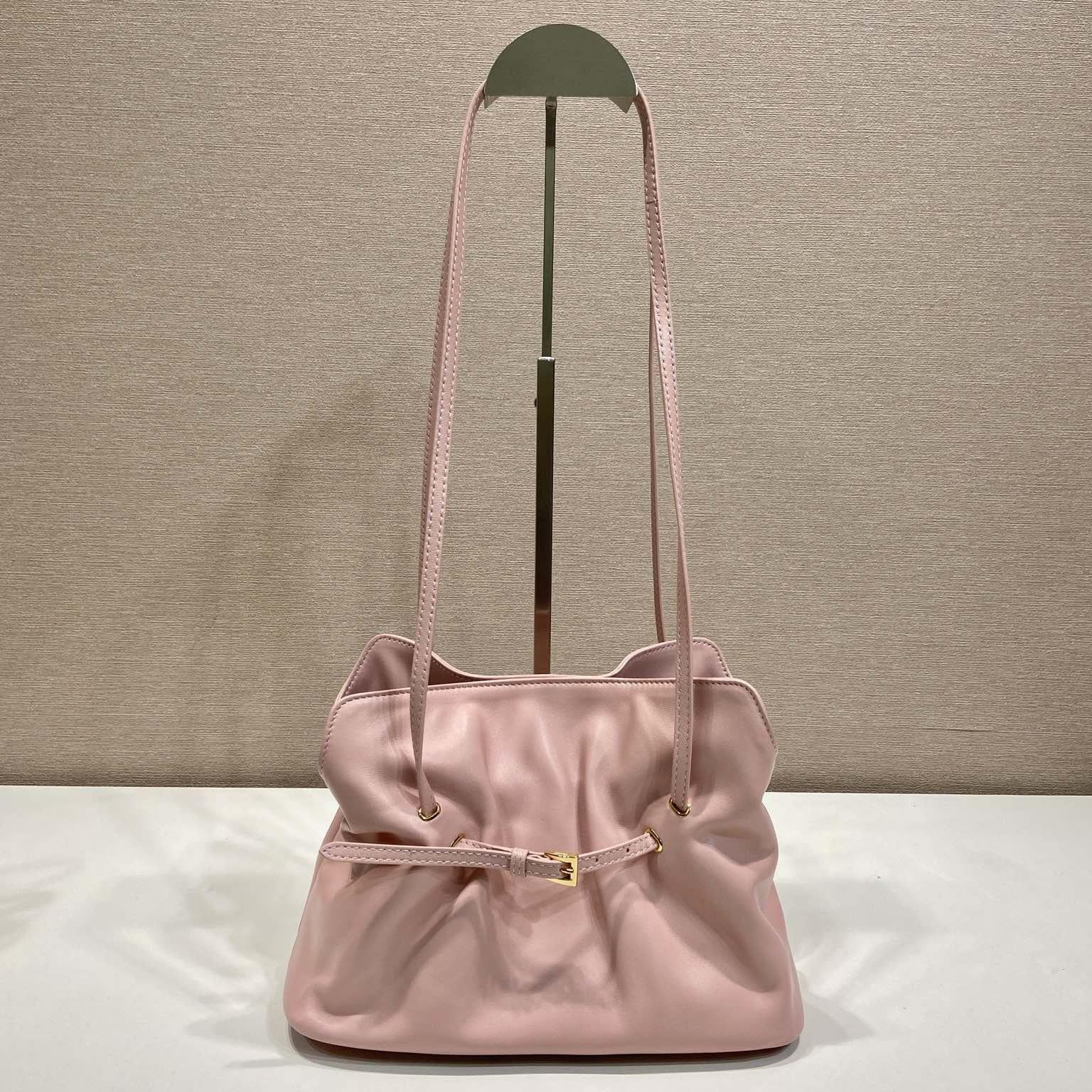 高仿Prada*Dada系列1BG586小羊皮雲朵包粉色小號免檢版