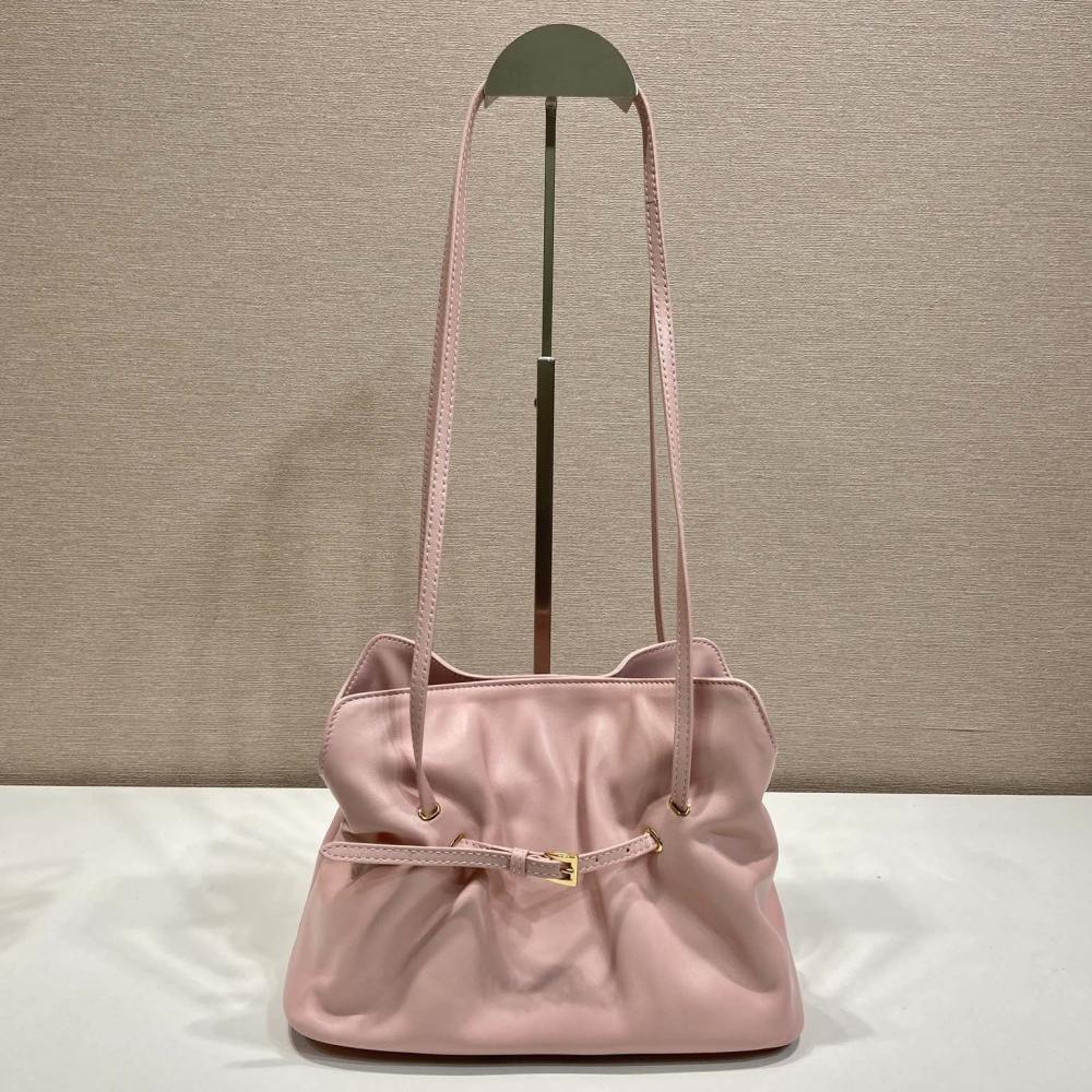 高仿Prada*Dada系列1BG586小羊皮雲朵包粉色小號免檢版