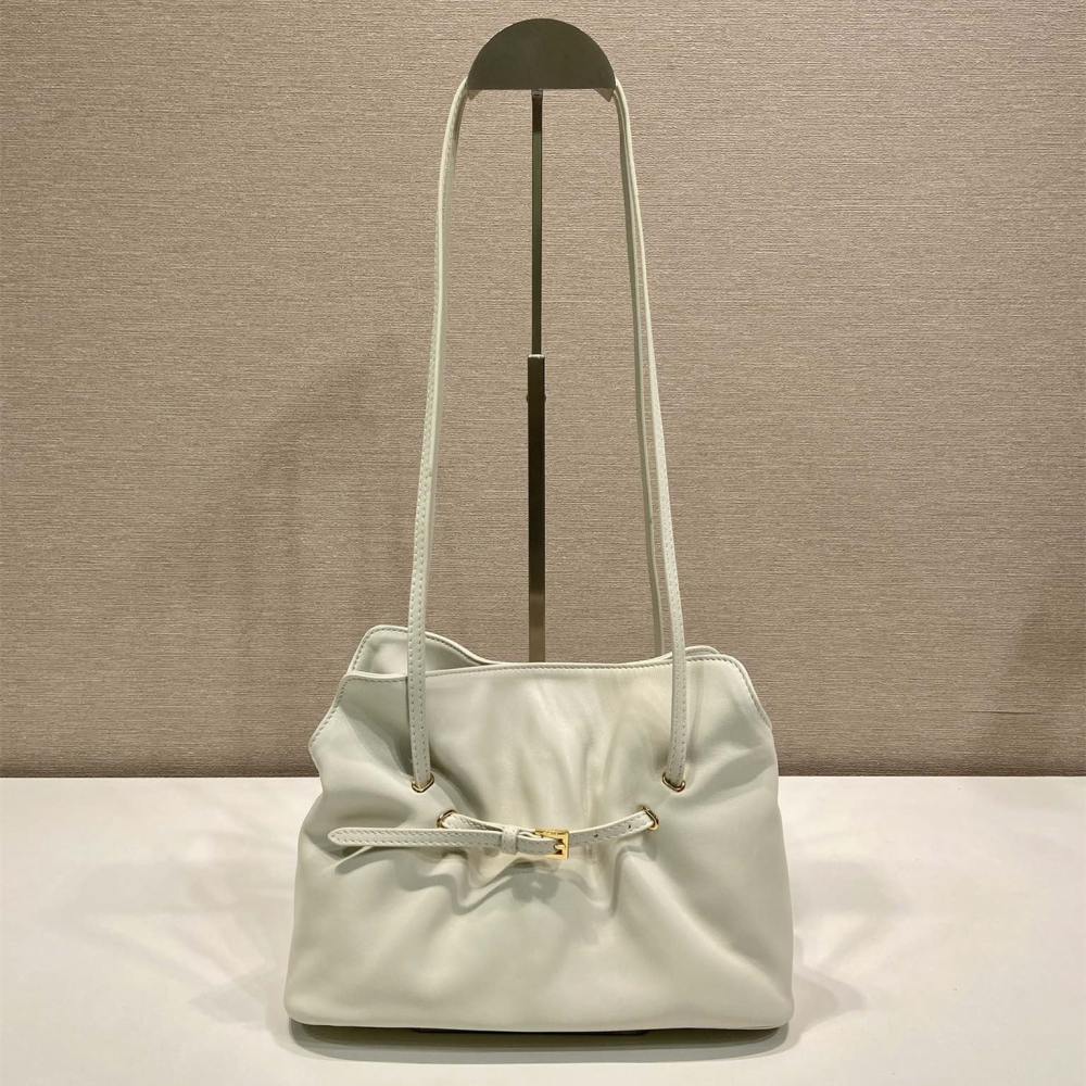 高仿Prada*Dada系列1BG586小羊皮雲朵包白色小號免檢版
