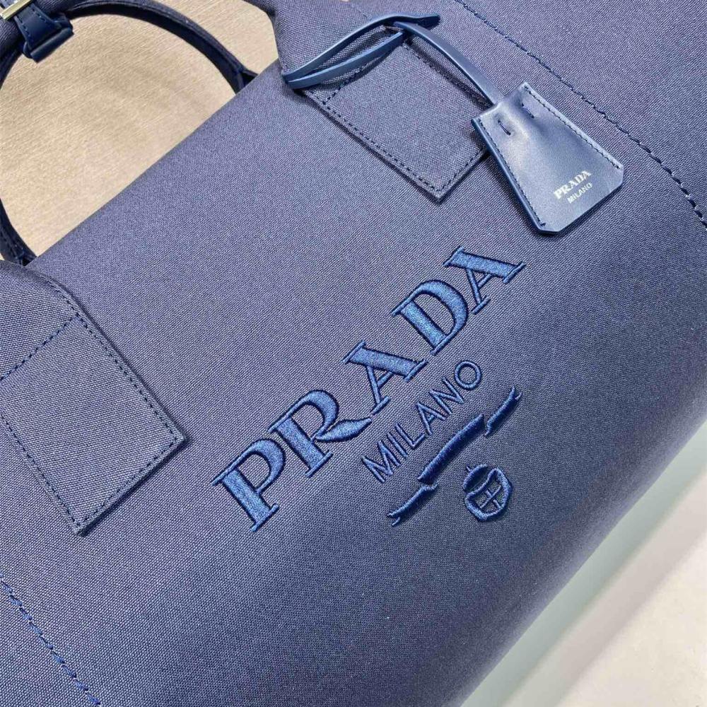 高仿Prada*2VC051棉質旅行袋海軍藍免檢版