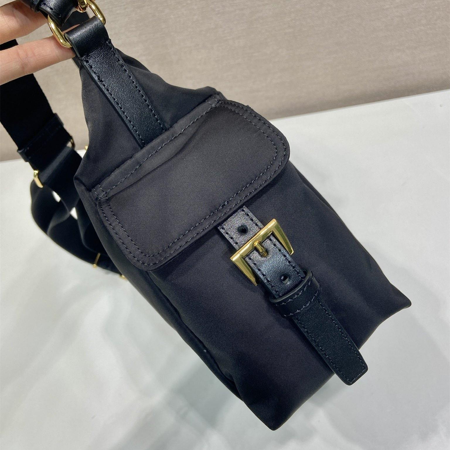 高仿Prada*RE-Nylon系列1BC264單肩包黑色免檢版
