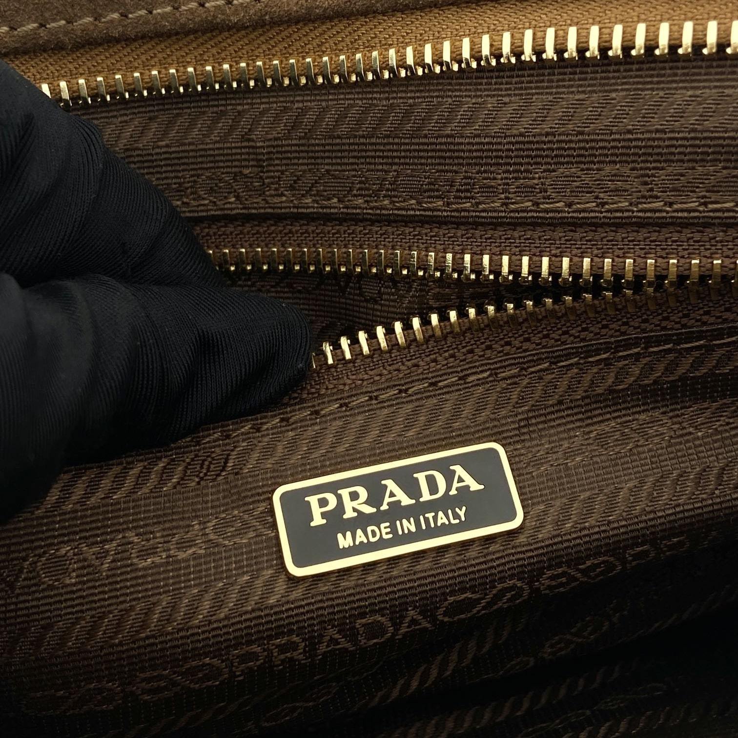高仿Prada*Bonnie系列1BA426手提單肩包肉桂色小號免檢版